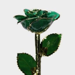 Dark Green 24kt Gold Dipped Rose